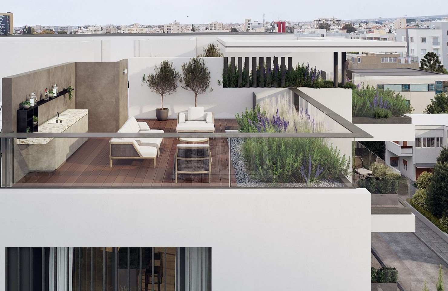 Two Bedroom Apartment with Roof Garden in Limassol City Center