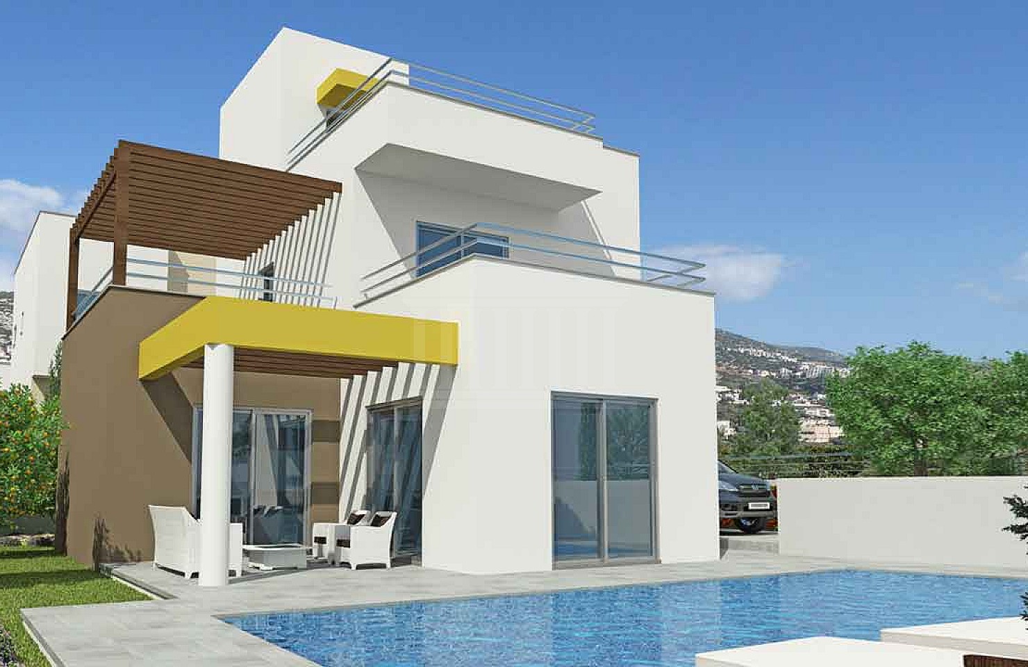Three Bedroom Villa with Roof Garden in Pegeia, Paphos